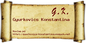Gyurkovics Konstantina névjegykártya